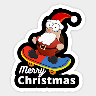 Christmas Skateboarding Santa Sticker